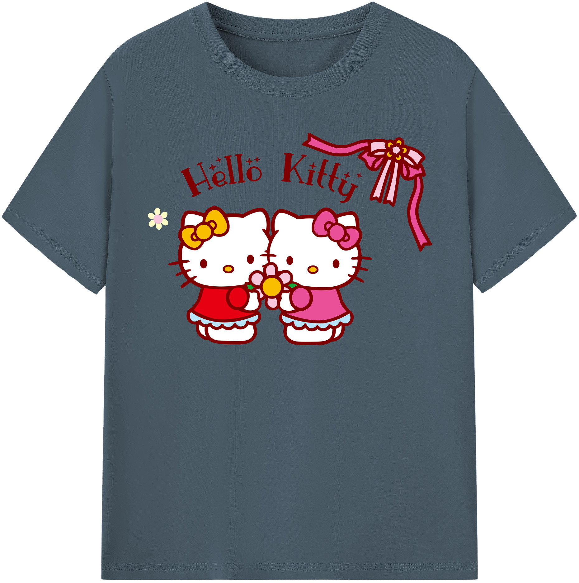 （画像用） Hello Kitty ハローキティ 綿100％半袖Tシャツ（フロントプリント）